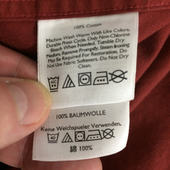 Eddie Bauer Mens M Red Classic Fit Button Up Shirt - Picture 6 of 8